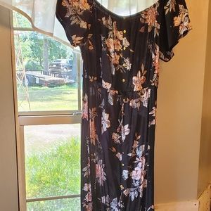 Floral black dress